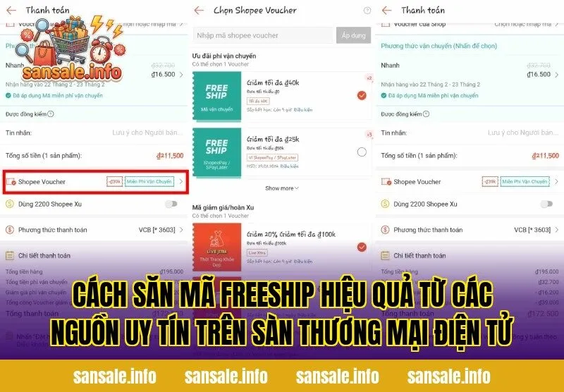 Cách săn mã freeship hiệu quả từ các nguồn uy tín trên sàn thương mại điện tử