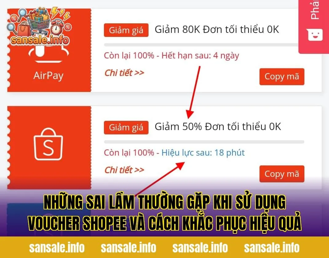 Những sai lầm thường gặp khi sử dụng voucher Shopee và cách khắc phục hiệu quả